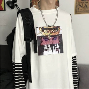 Harajuku Fake 2 Pieces Fujiang Long Sleeve Shirt