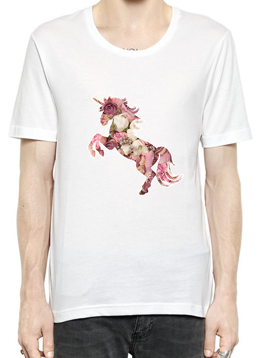 Flower Unicorn T-Shirt Men's