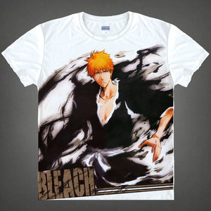 Coolprint Anime Shirt Tite Kubo BLEACH T-Shirts Multi-style Short Sleeve Ichigo Kurosaki Cosplay Motivs Hentai Shirts