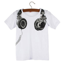 Headphone Pattern Short Sleeve Boys T-shirts Children's