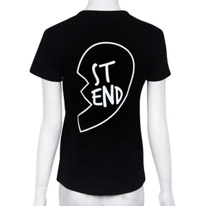 Best Friend Letter Print T-Shirt ST END Matching Shirt Women's