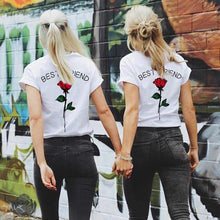 Best Friend Rose Printed T-Shirts Women's